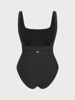 Black U-shape Plus Size One-Piece Swimsuit - Image 7