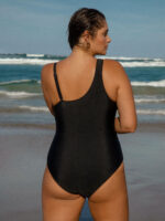 Wide Strap Plus Size One-Piece Swimsuit - Image 2