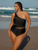 Wide Strap Plus Size One-Piece Swimsuit - Image 4