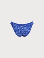 Blue Leaf Print Cutout Bikini Bottom - Image 6