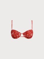 Red Floral Print Underwire Bikini Top - Image 6