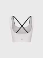 White Contrast Square Neck Sports Bra - Light Support - Image 6