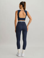 Navy Strap Backless Sports Bra - Light Support - Image 8