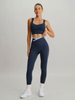 Navy Strap Backless Sports Bra - Light Support - Image 9