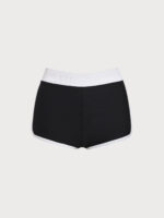 Black Contrast High-Waisted Surf Shorts - Image 6