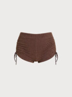 Dark Coffee Tie Plus Size Tankini Bottom - Image 5