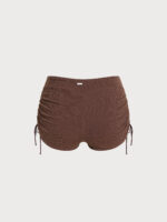Dark Coffee Tie Plus Size Tankini Bottom - Image 6