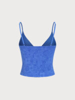 Blue Floral Textured Tankini Top - Image 7