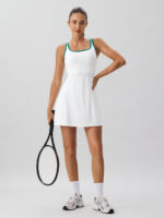 White Contrast Square Neck Dress - Light Support - Image 3