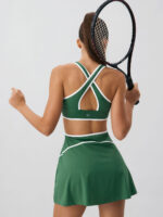 Green Contrast Cutout Tennis Dress - Light Support - Image 5