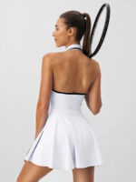 White Collar Backless Tennis Dress - Light Support - Image 2