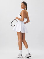 White Collar Backless Tennis Dress - Light Support - Image 4