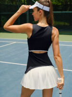 Black Colorblocked Crop Workout Dress - Image 7