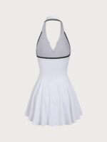 White Collar Backless Tennis Dress - Light Support - Image 6