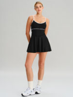 Black Contrast A-Line Sports Dress - Image 4
