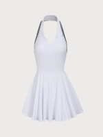 White Collar Backless Tennis Dress - Light Support - Image 5