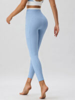 Light Blue Natural Waisted Leggings 25" - Image 8
