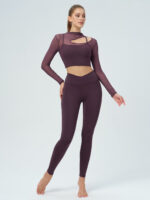 Purple V-Waist Leggings 25" - Image 4