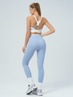 Light Blue Natural Waisted Leggings 25" - Image 4