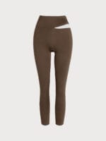 Coffee Contrast High Waisted Leggings 24" - Image 8