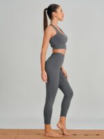 Grey Cut Out Leggings 24" - Image 3