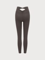 Dark Coffee Cut Out Leggings 24" - Image 12