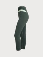 Dark Green Contrast High Waisted Leggings 24" - Image 12