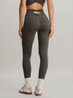 Dark Coffee Cut Out Leggings 24"