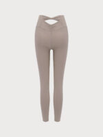 Khaki Cut Out Leggings 24" - Image 8