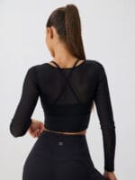 Black Cut Out Long Sleeve Top--Light Support - Image 2