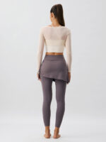 Beige Cut Out Long Sleeve Top--Light Support - Image 4