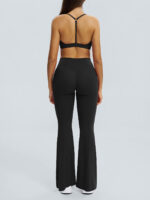 Black Ruched High-Waisted Yoga 31" Pants - Image 6