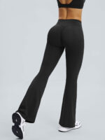 Black Ruched High-Waisted Yoga 31" Pants - Image 8