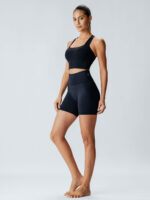 Black Cut Out Shorts 5" - Image 3