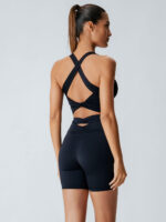 Black Cut Out Shorts 5" - Image 4
