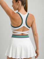 Textured Contrast Trim Sports Skirt - Image 2