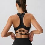 Black Cross Back Sports Bra - Light Support
