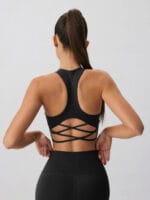 Black Cross Back Sports Bra - Light Support