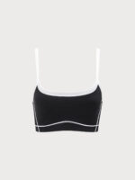 Black Contrast Strap Sports Bra - Light Support - Image 6