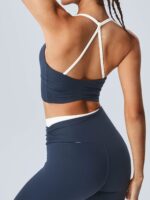 Navy Halter Sports Bra - Light Support - Image 5