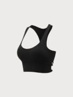 Black Cross Back Sports Bra - Light Support - Image 9