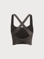 Dark Coffee Twist X-Cross Sports Bra - Light Support - Image 10
