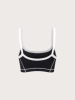 Black Contrast Strap Sports Bra - Light Support - Image 8