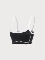 Black Contrast Strap Sports Bra - Light Support - Image 7