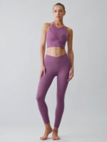 Purple Round Neck Sports Bra - Light Support - Image 4