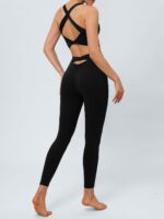 Black Twist X-Cross Sports Bra - Light Support - Image 3
