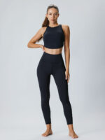 Black Cross Back Tank Top - Light Support - Image 4