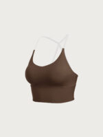 Coffee Halter Sports Bra - Light Support - Image 7