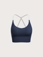 Navy Halter Sports Bra - Light Support - Image 11