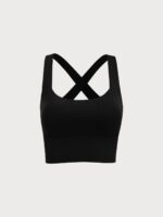 Black Twist X-Cross Sports Bra - Light Support - Image 9